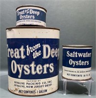 TREAT FROM THE DEEP SET OF THREE OYSTER CANS