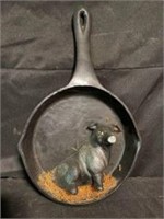 Porcelain Style Skillet With Pig On Straw Decorati