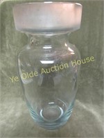 Unusual Large Glass Vase with Ground Collar Top