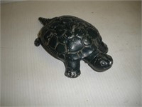 8 Inch Cast Metal Turtle Ashtray