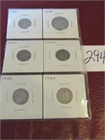 6- EARLY PANAMA COINS, 1904,1929,1931,3- 1940