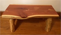 Rustic Cedar Log Footstool 22"L x 10"W x 10"H