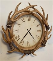 Resin Antlers Clock 21in Dia