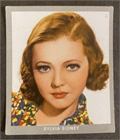 SYLVIA SIDNEY: Antique Tobacco Card (1937)