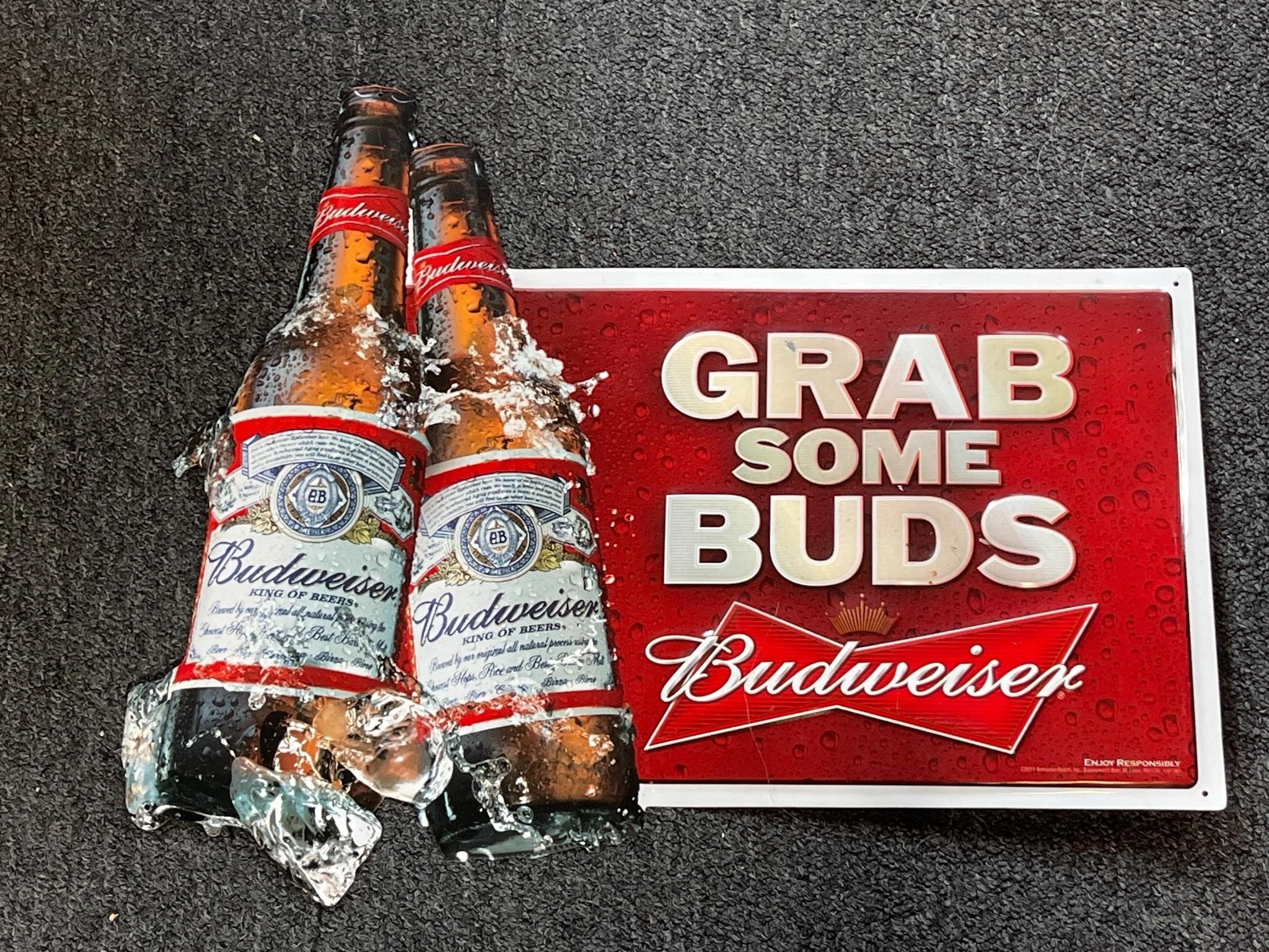 Budweiser metal beer sign