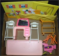 Vtg Mattel Barbie Doll Furniture Pcs w/ Vanity &