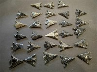28 vintage obsidian arrowheads