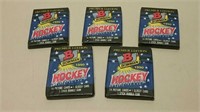 Five Unopened Pks Of 1990 Bowman Hockey Cards