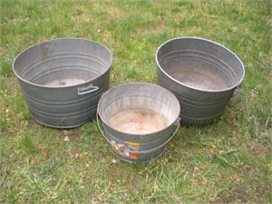 Galvanized Wash Tubs  largest 20 inches