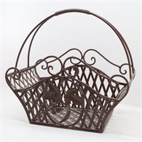 Welded Wrought Iron Heavy Basket w/ Handle