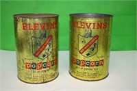 2 Blevins Popcorn tins
