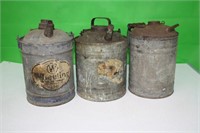 3 Vintage Oil Cans, Wheeling