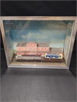 Canadian Pacific Train in shadow box with Pepsi