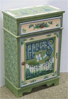 Hand Painted" Kathy Hatch" Collection Herb Cabinet