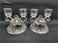 (2) CRYSTAL CANDLE HOLDERS