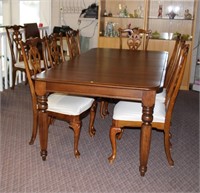 Walnut dining room table 64" with fluted legs