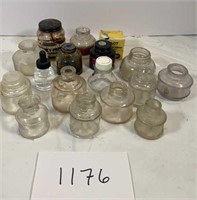 Glass Ink Bottle Collection 

17 total