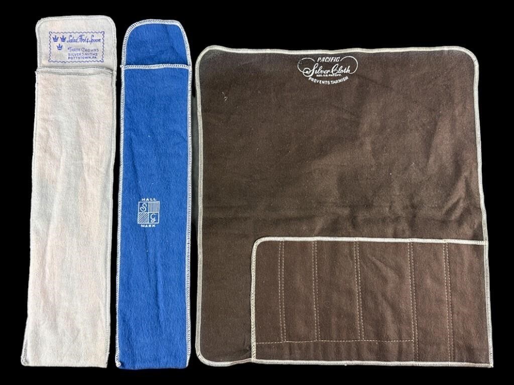 (3) Silver Anti-tarnish Cloth Bags Pouches