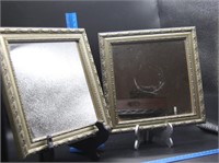 2 framed mirrors 10" square
