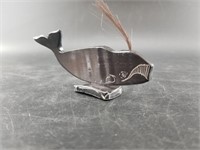 Baleen whale silhouette made from baleen 4" long