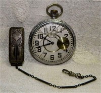 1880's Elgin Open Face Pocket Watch with Clip