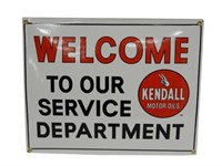 KENDALL MOTOR OILS "WELCOME"SSP CONVEX SIGN