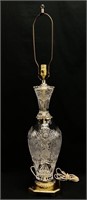 Beautiful Large Cut Crystal Brass Lamp