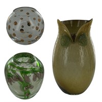 Art Glass Vases & Rose Bowl