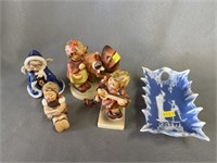 Hummel and Goebel Figurines with Porcelain Tray