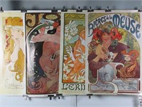 Alphonse Mucha Art Nouveau Portal Poster Lot of 4