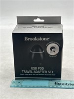 NEW Brookstone USB Pod Travel Adapter Set