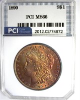 1890 Morgan MS66 LISTS $20000