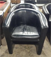 Faux Leather Black Club Chairs, 31" x 31"