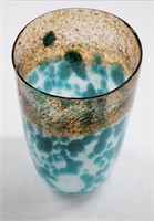 Large Water Shoreline Style Art Glass Vase 12"