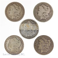 1887 - 1890 Silver Morgan Dollars (5)