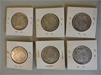 1940,41,42,43,44,45 Canadian Fifty Cent Coins