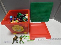 Lego Duplo blocks in storage case and some Ninja T