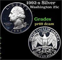 Proof 1992-s Silver Washington Quarter 25c Grades