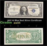 1957 $1 Blue Seal Silver Certificate Grades Choice