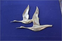 MID-CENTURY BRASS DUCKS IN FLIGHT