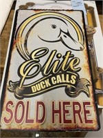 2 TIN SIGNS  WINCHESTER & ELITE DUCK CALLS