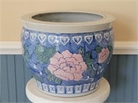 Chinese Flowers Fishbowl Planter, 1 of 2