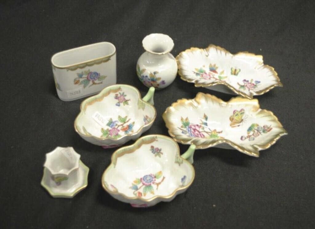 Group of Herend Queen Victoria porcelain pieces