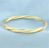 Twisting Rope Design Bangle Bracelet in 14k Yellow