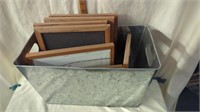 Rectangular galvanized handled basket with frames