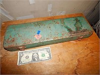 Vintage Green Tool Box 2" T x 17" x 5"