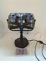 Slag Glass Style Desk Lamp