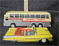 Vintage Toy Continental Trailways Bus & Super 88