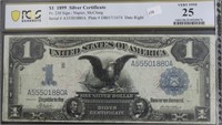 1899 PCGS VF25 1 $ SILVER CERTIFICATE