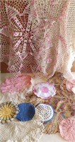 Lot of 15 Assorted Hand-Made Doilies